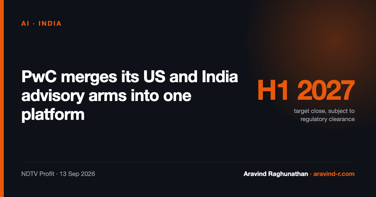 PwC Is Merging Its US and India Advisory Arms. AI Is Why.